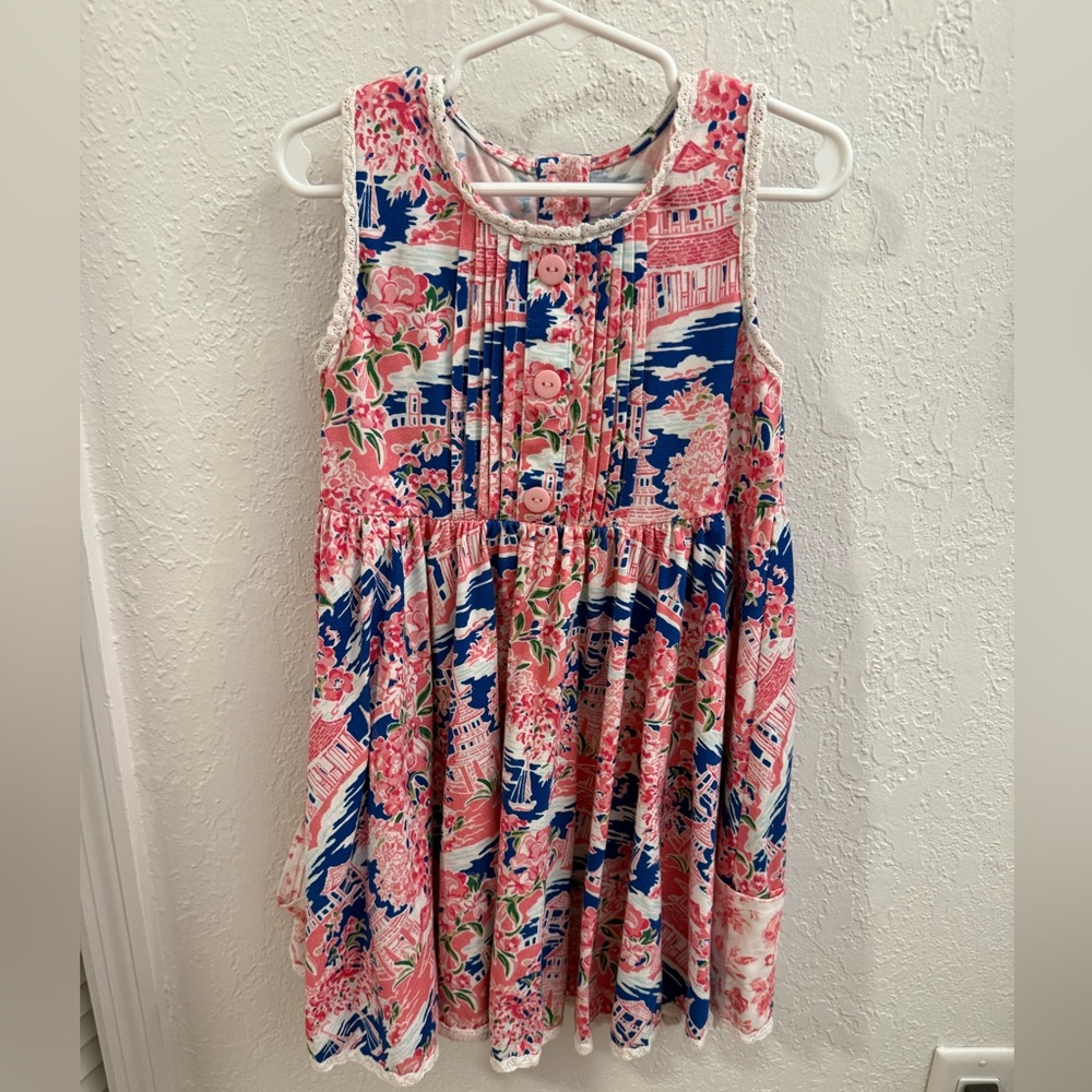 SweetHoney floral Dress in Pink and Blue